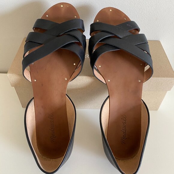 Madewell Shoes - Madewell "Thea" crisscross black leather sandal
